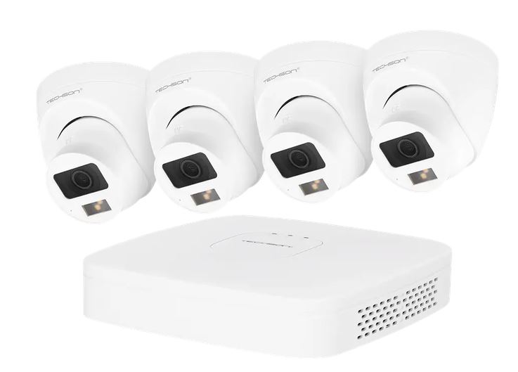 4cs.+2 IP analóg HD Techson Home Base DVR, +4db 2MP eyeball kamera